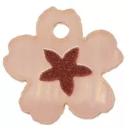 Brown - 12mm Plexiglas Star Flower Charm - Salmon - Brown x1 12mm Plexiglas Star Flower Charm - Salmon - Brown x1
