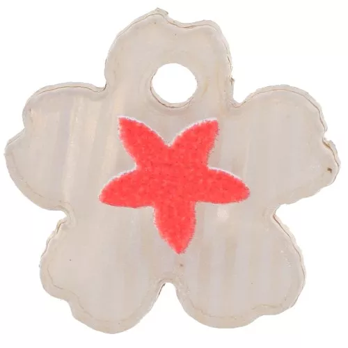 12mm Plexiglas flower charm with star pattern - Light brown - Coral x1