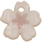 12mm Plexiglas flower charm with star pattern - Light brown - Coral x1