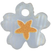 12mm Plexiglas flower charm with star pattern - Blue - Mustard x1|raw }}