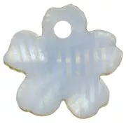 12mm Plexiglas flower charm with star pattern - Blue - Mustard x1