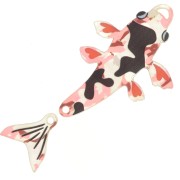 64x31mm Plexiglas Koi carp pendant to assemble - Red - black x1|raw }}