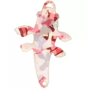 64x31mm Plexiglas Koi carp pendant to assemble - Red - black x1