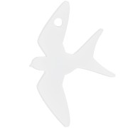 30x19mm Plexiglas Swallow Pendant - White x1|raw }}