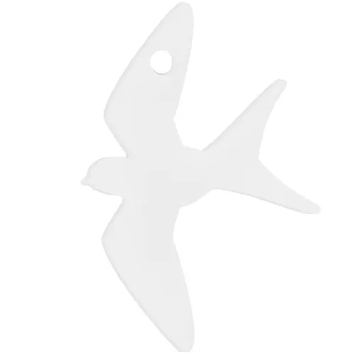 30x19mm Plexiglas Swallow Pendant - White x1