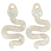 29.5x16mm Snake pendant in Plexiglas - Mosaic effect - Grey glitter x1