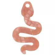 29.5x16mm Snake pendant in Plexiglas - Mosaic effect - Brown glitter x1