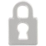15x10mm Plexiglas Padlock Charm - Silver x1