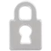 15x10mm Plexiglas Padlock Charm - Silver x1