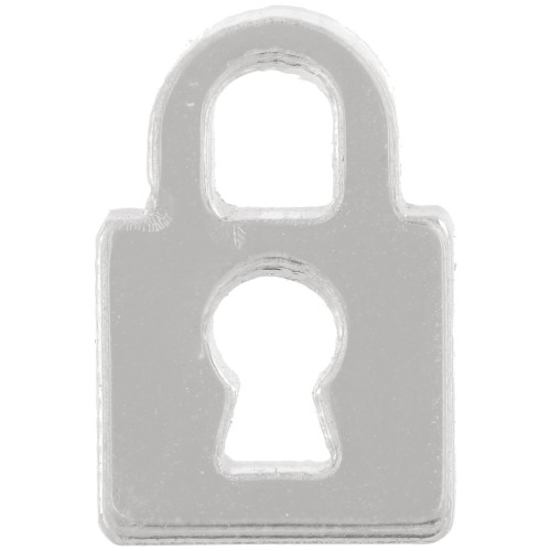 15x10mm Plexiglas Padlock Charm - Silver x1