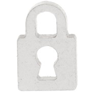15x10mm Plexiglas Padlock Charm - Silver x1