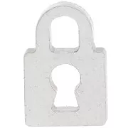 15x10mm Plexiglas Padlock Charm - Silver x1