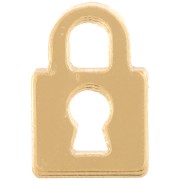 15x10mm Plexiglas Padlock Charm - Gold x1