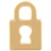 Gold - 15x10mm Plexiglas Padlock Charm - Gold x1 15x10mm Plexiglas Padlock Charm - Gold x1