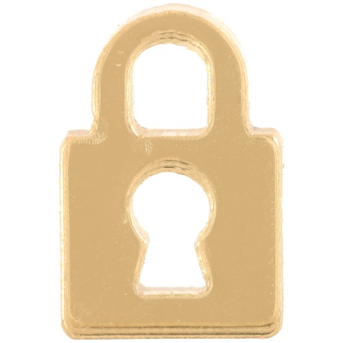 15x10mm Plexiglas Padlock Charm - Gold x1