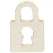 15x10mm Plexiglas Padlock Charm - Gold x1