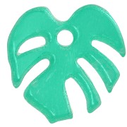 13mm Plexiglas monstera leaf charm - Green x1