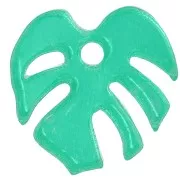 13mm Plexiglas monstera leaf charm - Green x1