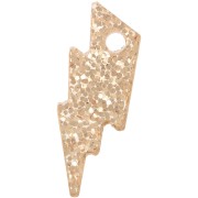 17x6mm Plexiglas lightning charm - Gold Glitter x1|raw }}