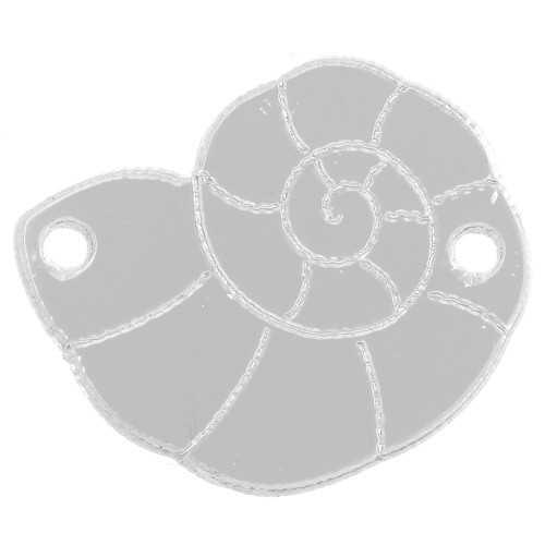 19.5x15mm Plexiglas shell spacer - mirror effect - Silver x1