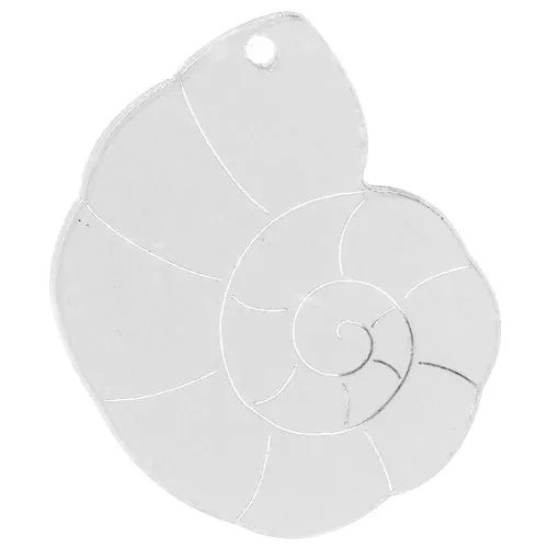 38x30mm Plexiglas shell pendant - mirror effect - Silver Tone x1