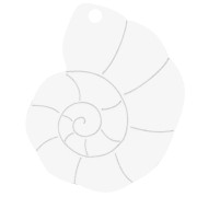 38x30mm Plexiglas shell pendant - mirror effect - Silver Tone x1