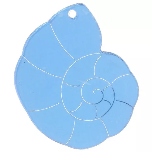 38x30mm Plexiglas shell pendant - mirror effect - Blue x1