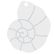 38x30mm Plexiglas shell pendant - mirror effect - Blue x1