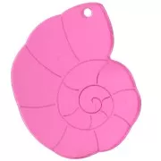 38x30mm Plexiglas shell pendant - mirror effect - Pink x1