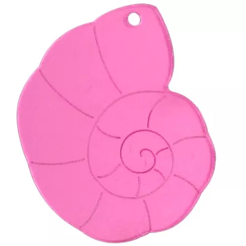 38x30mm Plexiglas shell pendant - mirror effect - Pink x1