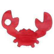 12x16.5mm Plexiglas Crab charm - Red marbled x1|raw }}