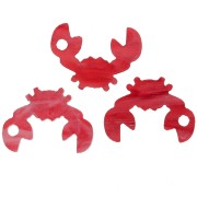 12x16.5mm Plexiglas Crab charm - Red marbled x1