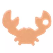 12x16.5mm Plexiglas Crab charm - Salmon x1