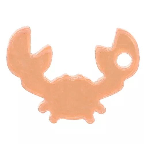12x16.5mm Plexiglas Crab charm - Salmon x1