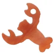 16mm Plexiglas lobster charm - Marbled Orange x1