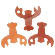 16mm Plexiglas lobster charm - Marbled Orange x1