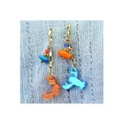 16mm Plexiglas lobster charm - Marbled Orange x1