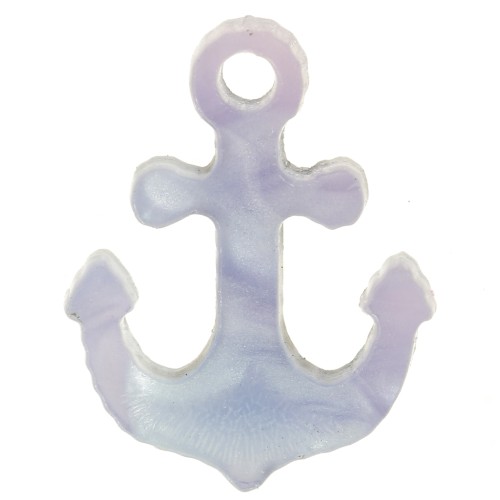 15.5x12mm Plexiglas anchor charm - Purple marbled x1