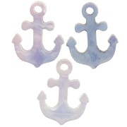 15.5x12mm Plexiglas anchor charm - Purple marbled x1