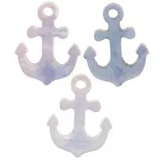 15.5x12mm Plexiglas anchor charm - Purple marbled x1