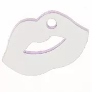 10x17mm Plexiglas mouth charm - mirror effect - Violet x1