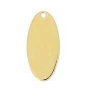 Sequin ovale smooth 18 mm fine Gold plated x1|raw }}