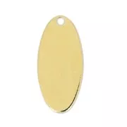 Sequin ovale smooth 18 mm fine Gold plated x1