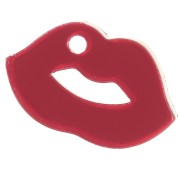 10x17mm Plexiglas mouth charm - mirror effect - Red x1|raw }}
