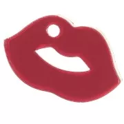 10x17mm Plexiglas mouth charm - mirror effect - Red x1