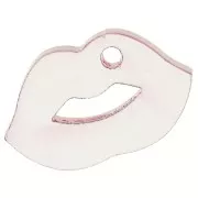 10x17mm Plexiglas mouth charm - mirror effect - Red x1