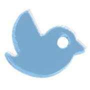 10x12mm Plexiglas Bird Charm - Mirror Effect - Sky Blue x1