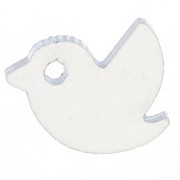 10x12mm Plexiglas Bird Charm - Mirror Effect - Sky Blue x1