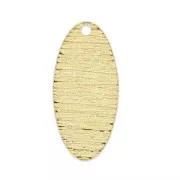 oval Sequin with texture 18 mm fine Gold plated x1