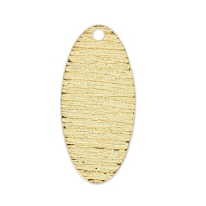 oval Sequin with texture 18 mm fine Gold plated x1